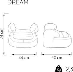 Nania - Zitverhoger Dream Luxe - Groep 2/3 (van 15 Tot 36 Kg) - 3 Tot 12 Jaar - Grijs -Babyproducten Serie Winkel 1200x1186 1