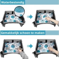 Premium Reistafel Voor Kinderen - Inclusief Tablethouder + Gratis Draagtas En Potloden - Auto Organizer - Playtray - Opvouwbaar - Speeltafel Auto - Tekentafel Auto - Grijs -Babyproducten Serie Winkel 1200x1192 2