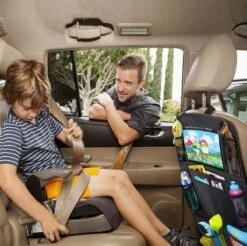 Merkloos Autostoel Organizer + Opvouwbare Mini Prullenbak Bundel - Musthave Voor Uw Autovakantie! - IPad/Tablet Houder - Opvouwbaar - Inklapbaar - Rugleuning - Auto Opbergsysteem - Kinderen - Waterafstotend - Prullenmand - Licht - Opberg - Universeel - Handig -Babyproducten Serie Winkel 1200x1196 2