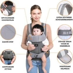 Deryan Ergonomische Draagzak - Buikdrager 2-in-1 Antraciet -Babyproducten Serie Winkel 1200x1199 16