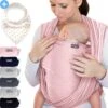 Makimaja Baby Sling - Roze - Hoge Kwaliteit 100% Natuurlijk Katoen Baby Sling - Baby Sling Pasgeborene En Baby's Tot 15 Kg - Plus Inclusief: Baby Slabbetje -Babyproducten Serie Winkel 1200x1200 1109