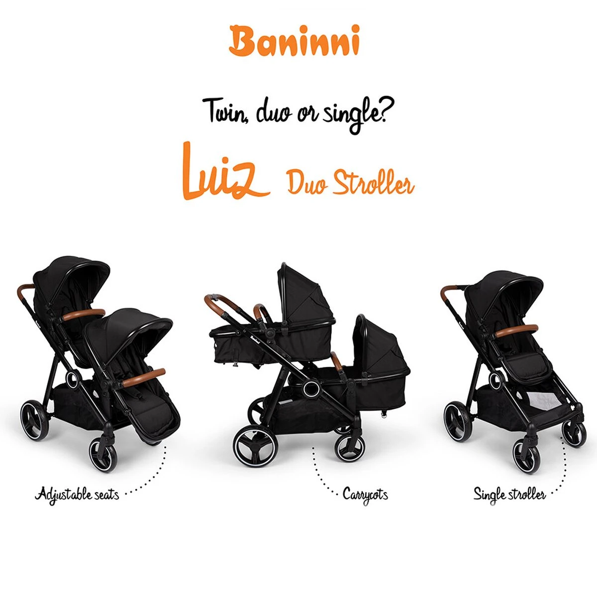 Baninni Duo Kinderwagen Luiz Grijs 21 Baninni Duo Kinderwagen Luiz Grijs - Afbeelding 19