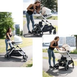 Deryan Evy Kinderwagen - Duo Kinderwagen - Uitbreidbaar - Inclusief Reiswieg - Creme -Babyproducten Serie Winkel 1200x1200 1181