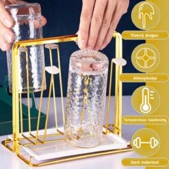 Flessenrek - Droogrek Babyfles - Flessen Rek Baby - Flessendroogrek Met Opvangbak - Afdruiprek - Afwasrek - Flessenrekje - Lekbak - Égouttoir - Goude Droogrek - Vetalo -Babyproducten Serie Winkel 1200x1200 1248