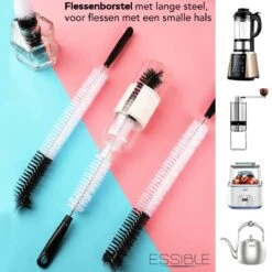 ESSIBLE Flessenborstel - Flessenrager - Schoonmaakborstel - Flessenreiniger - 5 Stuks - Kras- En BPA Vrij - Geschikt Voor Alle Oppervlakken - Zwart -Babyproducten Serie Winkel 1200x1200 1273