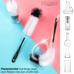 ESSIBLE Flessenborstel - Flessenrager - Schoonmaakborstel - Flessenreiniger - 5 Stuks - Kras- En BPA Vrij - Geschikt Voor Alle Oppervlakken - Zwart -Babyproducten Serie Winkel 1200x1200 1274