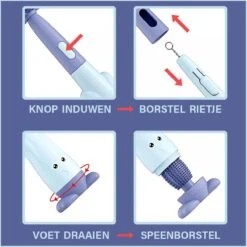 Baby Flessenborstel - Flessenreiniger - Flessenborstel Siliconen - Flesvoedingsaccessoires - BPA Vrij - Blauw - 3 In 1 -Babyproducten Serie Winkel 1200x1200 1395