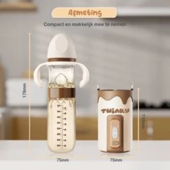 Twinky® Bottlewarmer GO – Draagbare Baby Flessenwarmer Voor Onderweg En Thuis – Incl. PPSU-Kwaliteit Babyflesje + Poederdoosje – USB-C Oplaadbaar -Babyproducten Serie Winkel 1200x1200 1512