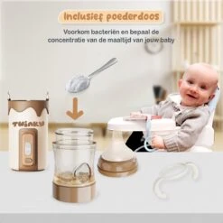 Twinky® Bottlewarmer GO – Draagbare Baby Flessenwarmer Voor Onderweg En Thuis – Incl. PPSU-Kwaliteit Babyflesje + Poederdoosje – USB-C Oplaadbaar -Babyproducten Serie Winkel 1200x1200 1516