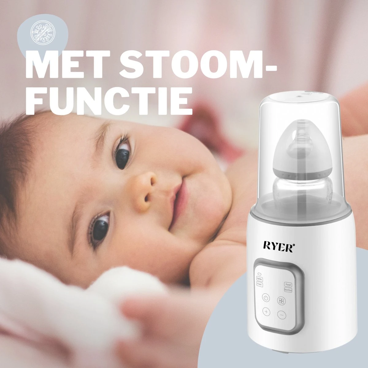 RYER Flessenwarmer 5 In 1 - LCD Scherm - Geschikt Voor Alle Babyflessen 9 RYER Flessenwarmer 5 In 1 - LCD Scherm - Geschikt Voor Alle Babyflessen - Afbeelding 7