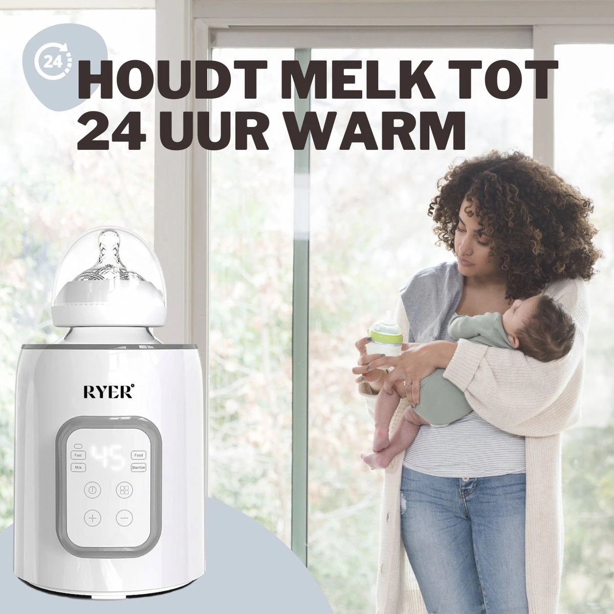 RYER Flessenwarmer 5 In 1 - LCD Scherm - Geschikt Voor Alle Babyflessen 10 RYER Flessenwarmer 5 In 1 - LCD Scherm - Geschikt Voor Alle Babyflessen - Afbeelding 8