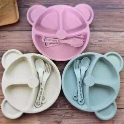 Babyloe - Baby - Beervorm - Beige - BPA Vrij - Bord 3-delig - Baby Servies -Babyproducten Serie Winkel 1200x1200 1625