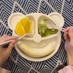 Babyloe - Baby - Beervorm - Beige - BPA Vrij - Bord 3-delig - Baby Servies -Babyproducten Serie Winkel 1200x1200 1626