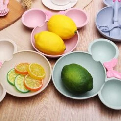 Merkloos Peuter Baby Dinerbord-Servies Voor Kinderen-Eetset Voor Kinderen-Kinderserviesset-3 Delig-Duurzaam-Eco Friendly-Tarwe-Minnie-Roze -Babyproducten Serie Winkel 1200x1200 1635