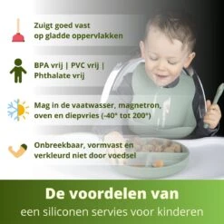 Ik Ben Zo Mooi Onbreekbaar Siliconen Kinderservies Met Zuignap Bordje Voor Baby En Kind - Servies Set Van 5 Stuks - Sage Groen -Babyproducten Serie Winkel 1200x1200 1637