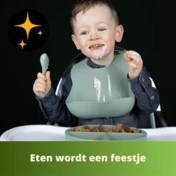 Ik Ben Zo Mooi Onbreekbaar Siliconen Kinderservies Met Zuignap Bordje Voor Baby En Kind - Servies Set Van 5 Stuks - Sage Groen -Babyproducten Serie Winkel 1200x1200 1640