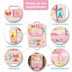 Merkloos Bablue Autostoel Organizer Voor Kinderen - Roze - Veel Verschillende Vakjes - Leuke Vormgeving - Autostoel Beschermer Voor Kinderen - Auto Organizer Kind - Reistafel Voor Kinderen - Auto Organizer Kinderen - Autostoel Tafeltje Kind -Babyproducten Serie Winkel 1200x1200 260