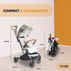 Deryan Luxe Rolo Luxe Lichtgewicht Buggy - Zoo Creme -Babyproducten Serie Winkel 1200x1200 289