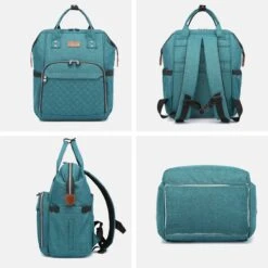 Miss Lulu Luiertas Rugzak - Inclusief Buggy En Kinderwagen Haken - Groen (E6705 GN) -Babyproducten Serie Winkel 1200x1200 363