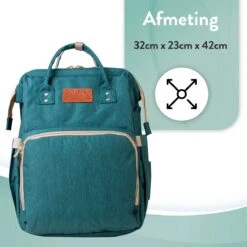 Luiertas Rugzak - Monx Luiertas Verzorgingstas Met Uitklapbaar Babybedje - Overzichtelijke Luierrugzak Extra Buggy En Kinderwagen Haken Inclusief Geïsoleerde Flessenhouder - Groen -Babyproducten Serie Winkel 1200x1200 385