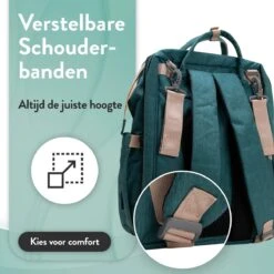 Luiertas Rugzak - Monx Luiertas Verzorgingstas Met Uitklapbaar Babybedje - Overzichtelijke Luierrugzak Extra Buggy En Kinderwagen Haken Inclusief Geïsoleerde Flessenhouder - Groen -Babyproducten Serie Winkel 1200x1200 387