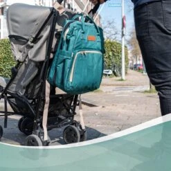 Luiertas Rugzak - Monx Luiertas Verzorgingstas Met Uitklapbaar Babybedje - Overzichtelijke Luierrugzak Extra Buggy En Kinderwagen Haken Inclusief Geïsoleerde Flessenhouder - Groen -Babyproducten Serie Winkel 1200x1200 391