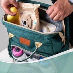 Luiertas Rugzak - Monx Luiertas Verzorgingstas Met Uitklapbaar Babybedje - Overzichtelijke Luierrugzak Extra Buggy En Kinderwagen Haken Inclusief Geïsoleerde Flessenhouder - Groen -Babyproducten Serie Winkel 1200x1200 392