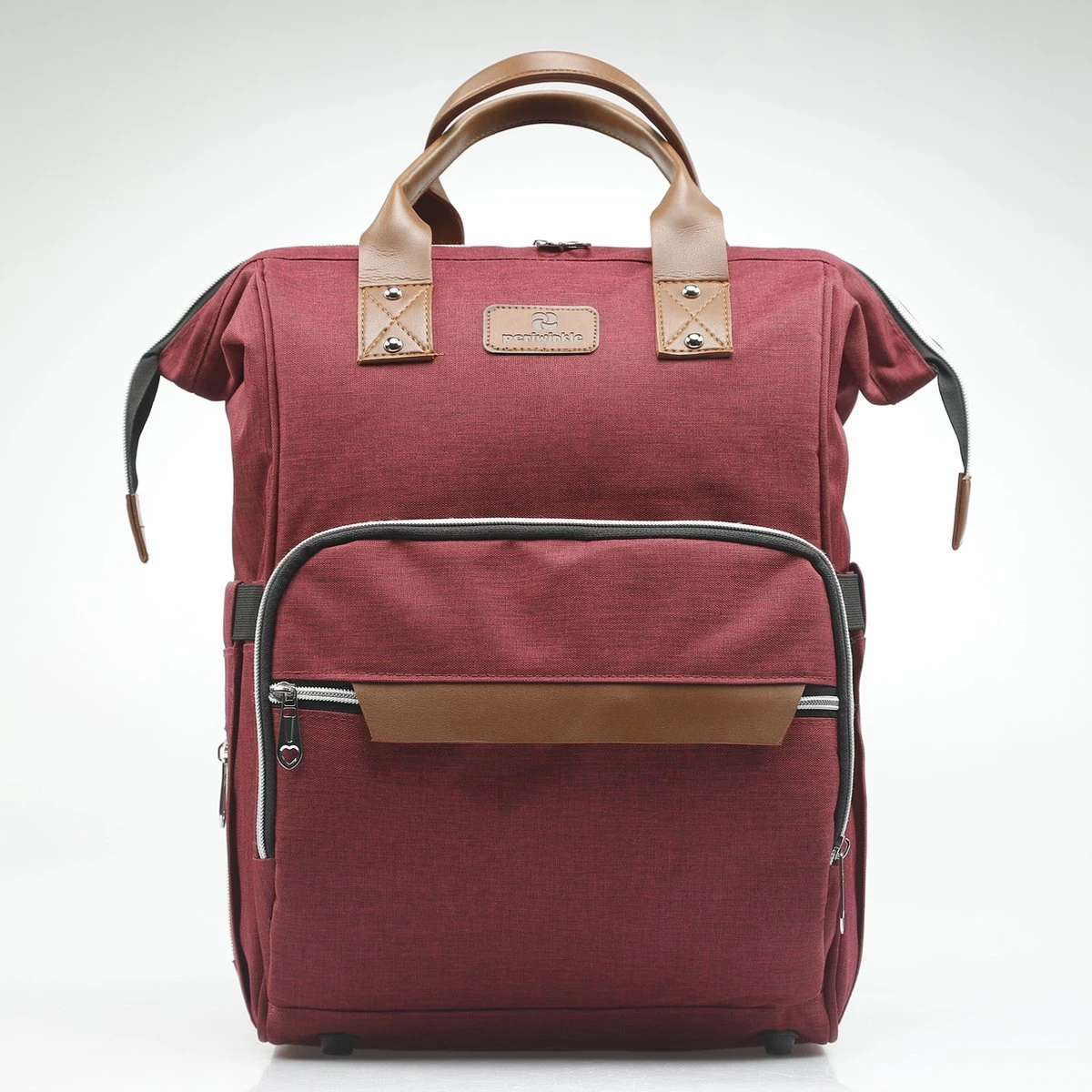 Periwinkle - Luiertassen - Waterproof Baby Verzorgingstas - Baby Rugzak - Luiertas - Verzorgingstas - Linnen - Bordeaux 4 Periwinkle - Luiertassen - Waterproof Baby Verzorgingstas - Baby Rugzak - Luiertas - Verzorgingstas - Linnen - Bordeaux - Afbeelding 2