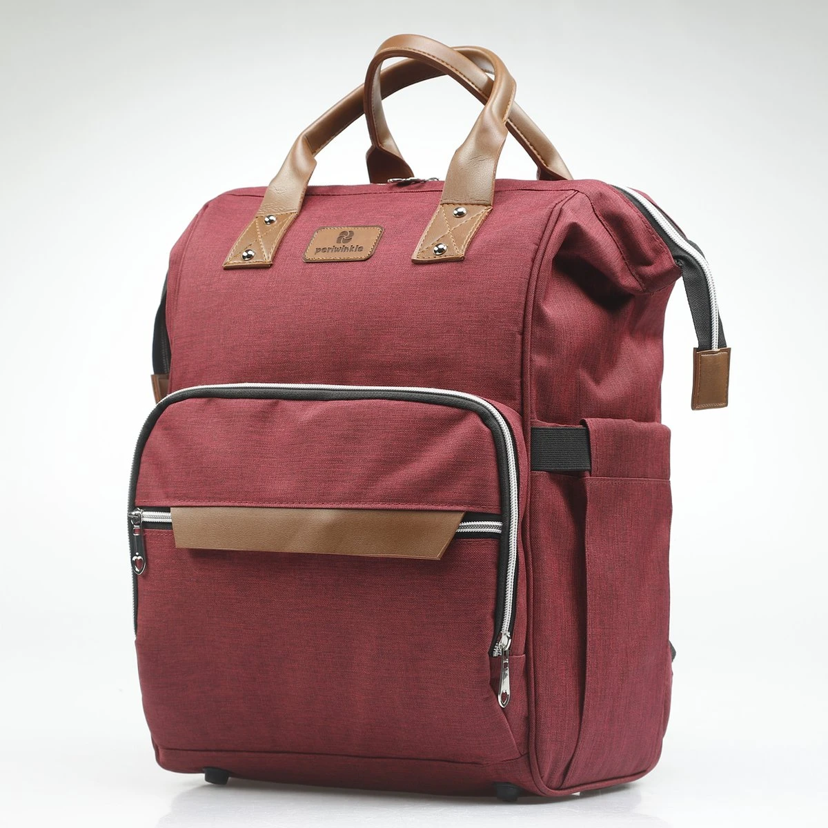 Periwinkle - Luiertassen - Waterproof Baby Verzorgingstas - Baby Rugzak - Luiertas - Verzorgingstas - Linnen - Bordeaux 9 Periwinkle - Luiertassen - Waterproof Baby Verzorgingstas - Baby Rugzak - Luiertas - Verzorgingstas - Linnen - Bordeaux - Afbeelding 7