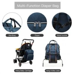 Miss Lulu Luiertas Rugzak - Luiertas Met USB Oplaadstation - Baby Tas Inclusief Buggy En Kinderwagen Haken - Blauw (E6705USB NY) -Babyproducten Serie Winkel 1200x1200 406