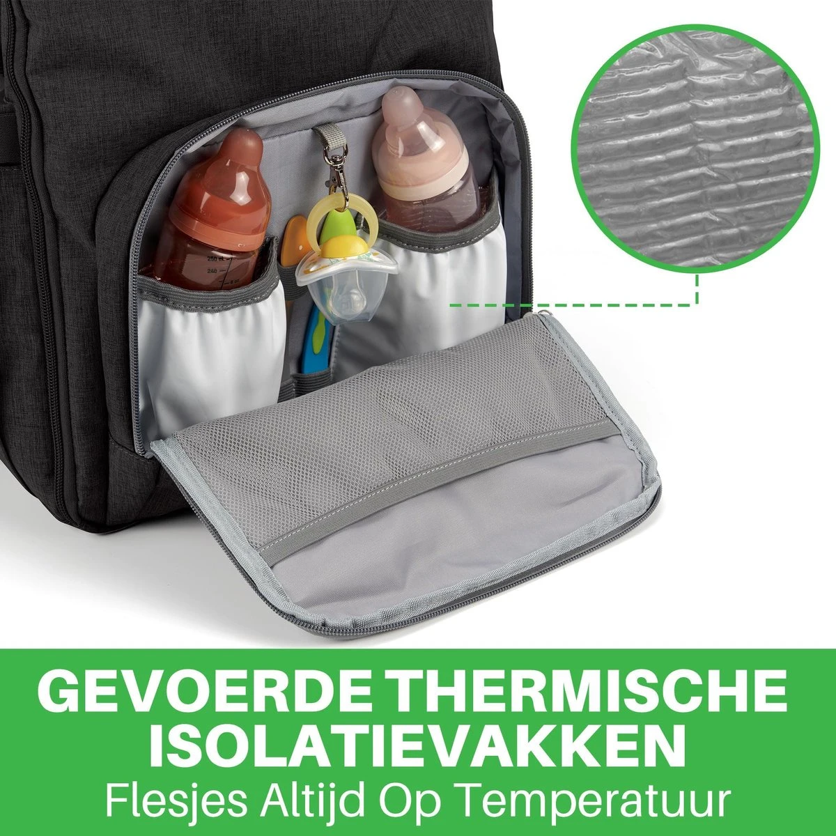 Brisby Slijtvaste Luiertas – Verzorgingstas – Met Buggymontage - Zwart 14 Brisby Slijtvaste Luiertas – Verzorgingstas – Met Buggymontage - Zwart - Afbeelding 12