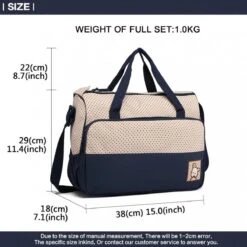 Miss Lulu Luiertas - 5-delige Verzorgingstas Set - Blauw (9026 NY) -Babyproducten Serie Winkel 1200x1200 442