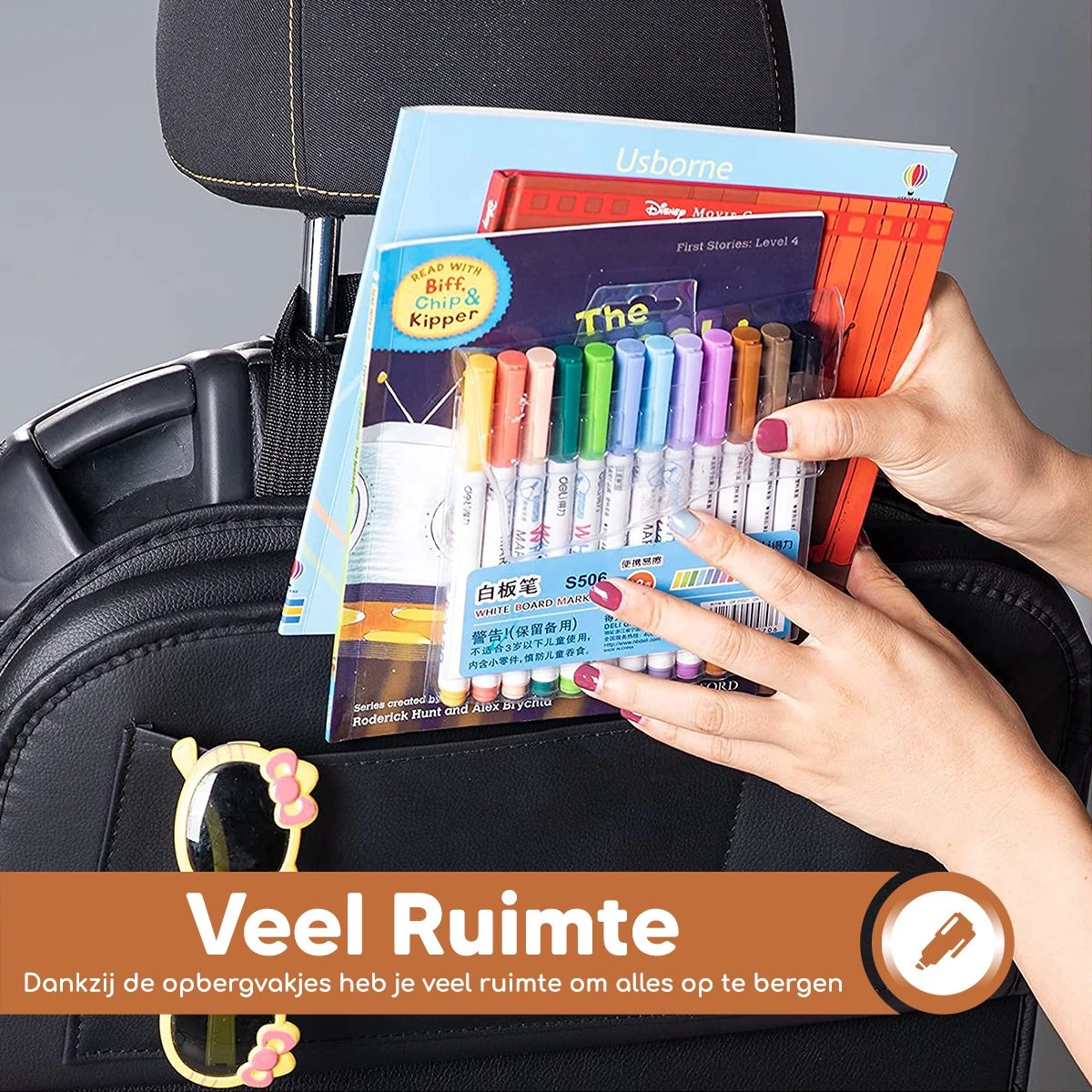 Bablue Autostoel Organizer - Zwart - 1 Stuks - Stevig PU Leer - Met Uitklapbare Tafel - Auto Organizer - Auto Accessories Interieur - Autostoel Organizer Tablet Houder - Autostoel Beschermer 6 Bablue Autostoel Organizer - Zwart - 1 Stuks - Stevig PU Leer - Met Uitklapbare Tafel - Auto Organizer - Auto Accessories Interieur - Autostoel Organizer Tablet Houder - Autostoel Beschermer - Afbeelding 4