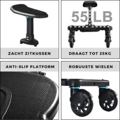 Merkloos Kinderwagen/Buggy Meerijdplankje - Kant & Klaar - In Elkaar Gezet - Universeel – Met Zitje – Verstelbaar – Zwart -Babyproducten Serie Winkel 1200x1200 603