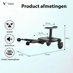 Vosoi - Meerijdplankje - Kinderwagen - Buggy's - Onderweg - Universeel - Verstelbaar - Zitje - Onderweg - 2 Wielen - Kinderwagen Accessoires -Babyproducten Serie Winkel 1200x1200 616
