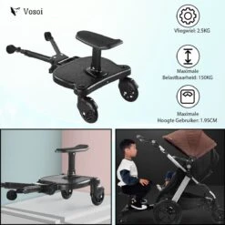 Vosoi - Meerijdplankje - Kinderwagen - Buggy's - Onderweg - Universeel - Verstelbaar - Zitje - Onderweg - 2 Wielen - Kinderwagen Accessoires -Babyproducten Serie Winkel 1200x1200 617