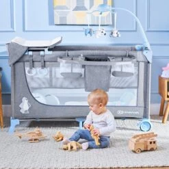 Kinderkraft Joy Luxe - Campingbed Met Schommelfunctie Blauw -Babyproducten Serie Winkel 1200x1200 724