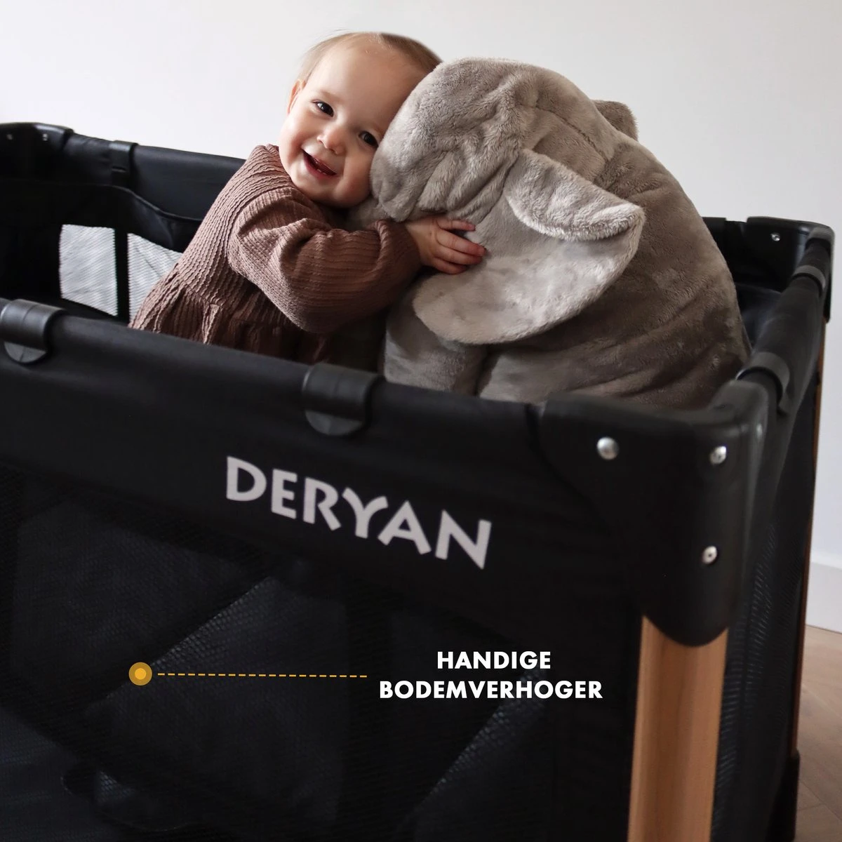 Deryan Luxe Campingbed Compleet - 120x60cm - Bodemverhoger - Verschoonblad - Opbergmand - Zwart 14 Deryan Luxe Campingbed Compleet - 120x60cm - Bodemverhoger - Verschoonblad - Opbergmand - Zwart - Afbeelding 12