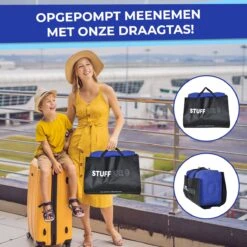 Merkloos Voetensteun - Vliegtuigbedje - Premium Quality XL - Reisbedje - Met Speciale Draagtas - Vliegtuig Kussen - Voetenbankje Of Poef - Met Slaapmasker & Pomp - Grijs -Babyproducten Serie Winkel 1200x1200 791