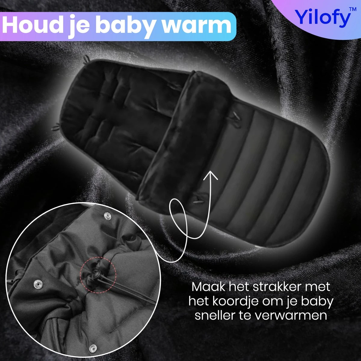 Yilofy Universele Luxe Voetenzak Babywagen & Autostoel Zwart Buggy Kinderwagen Voetzak 5 Yilofy Universele Luxe Voetenzak Babywagen & Autostoel Zwart Buggy Kinderwagen Voetzak - Afbeelding 3