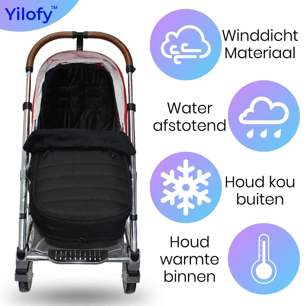 Yilofy Universele Luxe Voetenzak Babywagen & Autostoel Zwart Buggy Kinderwagen Voetzak 8 Yilofy Universele Luxe Voetenzak Babywagen & Autostoel Zwart Buggy Kinderwagen Voetzak - Afbeelding 6