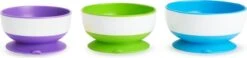 Munchkin 3 Stay Put Suction Bowls/ 3 Kommetjes Met Zuignappen 18 Munchkin 3 Stay Put Suction Bowls/ 3 Kommetjes Met Zuignappen -Babyproducten Serie Winkel 1200x283