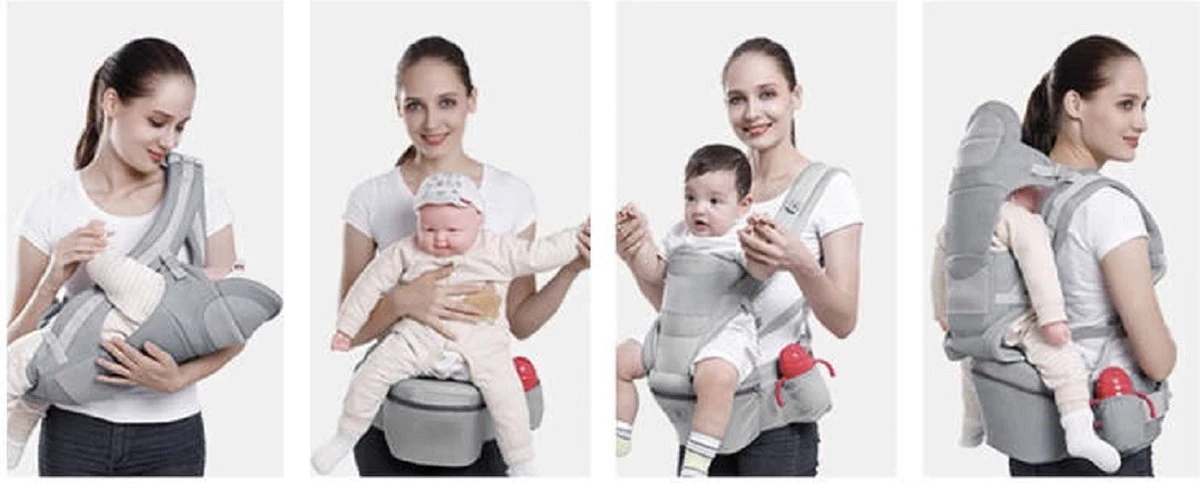 Ergonomische Draagzak Baby 15 In 1 - Draagdoek Tot 25 Kg - Baby Drager - Baby Carrier - Multifunctioneel - Grijs 6 Ergonomische Draagzak Baby 15 In 1 - Draagdoek Tot 25 Kg - Baby Drager - Baby Carrier - Multifunctioneel - Grijs - Afbeelding 4