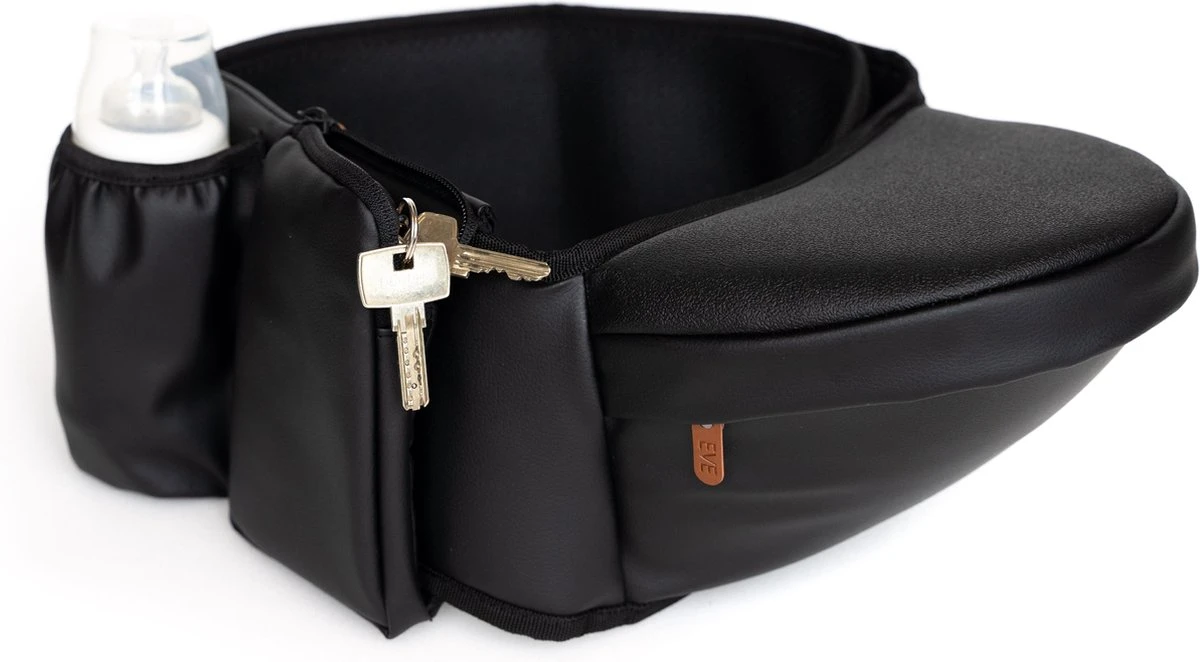 EVE Kids Heupdrager - Baby En Peuter - Heupzitje - Draagzak - Zwart Leer 3 EVE Kids Heupdrager - Baby En Peuter - Heupzitje - Draagzak - Zwart Leer