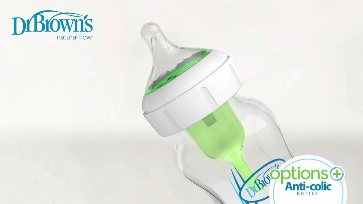 Dr. Brown's Options+ Anti-colic Bottle Brede Hals Fles - 150 Ml 4 Dr. Brown's Options+ Anti-colic Bottle Brede Hals Fles - 150 Ml - Afbeelding 2