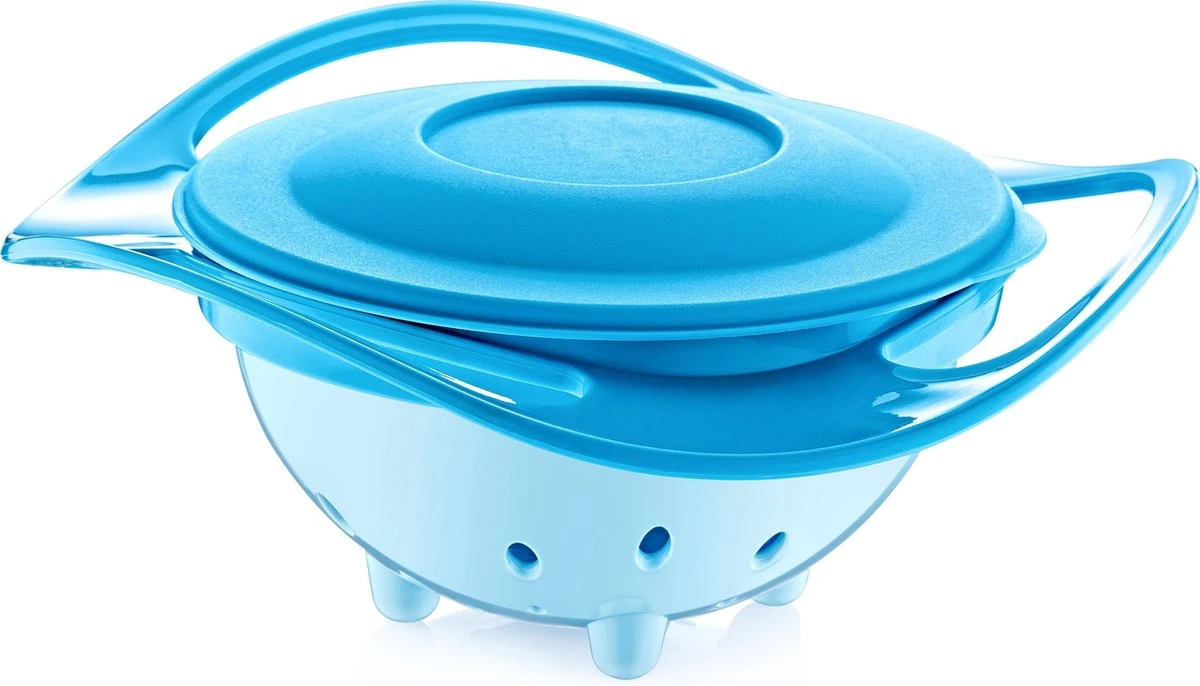 Eetbakje 360 Graden - Baby Kommetje - Baby Kom - Anti Knoei Bakje - Blauw 3 Eetbakje 360 Graden - Baby Kommetje - Baby Kom - Anti Knoei Bakje - Blauw