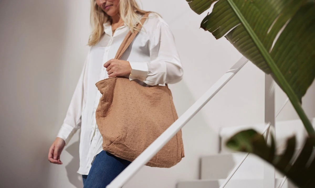 Jollein Shopper Embroidery - Biscuit 9 Jollein Shopper Embroidery - Biscuit - Afbeelding 7