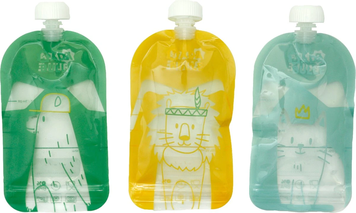 Badabulle 15 Stuks Herbruikbare Knijpzakjes B004500 3 Badabulle 15 Stuks Herbruikbare Knijpzakjes B004500