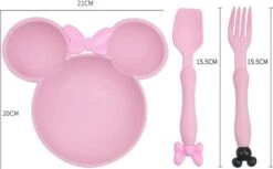 Merkloos Peuter Baby Dinerbord-Servies Voor Kinderen-Eetset Voor Kinderen-Kinderserviesset-3 Delig-Duurzaam-Eco Friendly-Tarwe-Minnie-Roze -Babyproducten Serie Winkel 1200x741 2