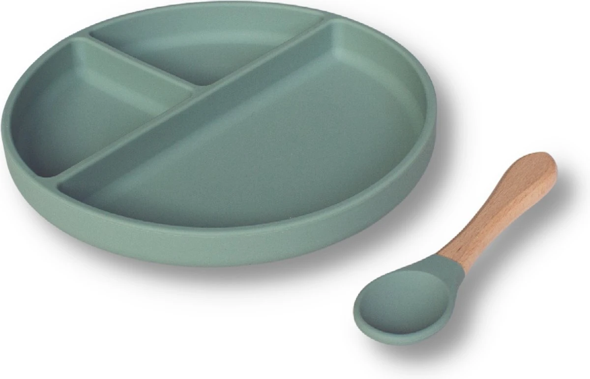 Kids Cultures | Baby Servies | Kinderbord En Kinderkom Met Zuignap Inclusief Lepels | Baby Bord | Groen 11 Kids Cultures | Baby Servies | Kinderbord En Kinderkom Met Zuignap Inclusief Lepels | Baby Bord | Groen - Afbeelding 9